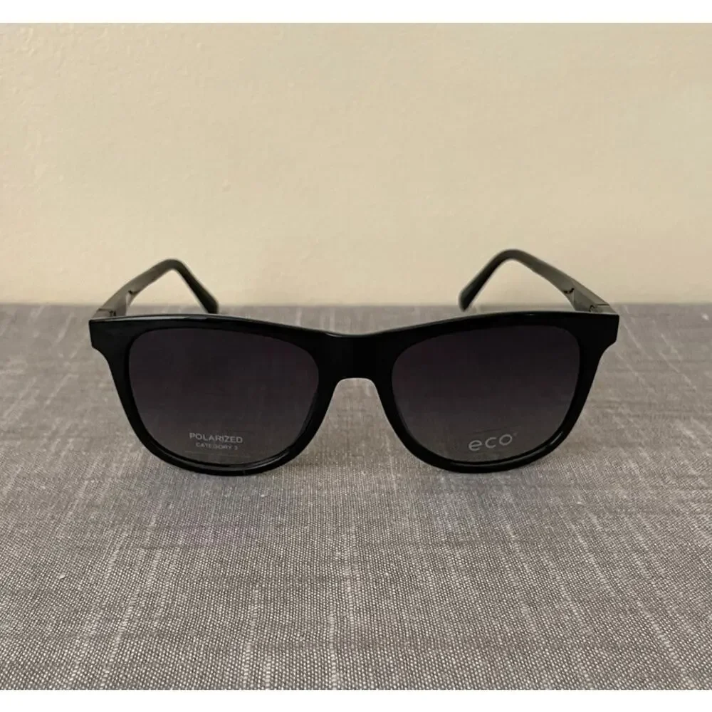 New ECO Spruce Mens Polarized Black Square Sunglasses